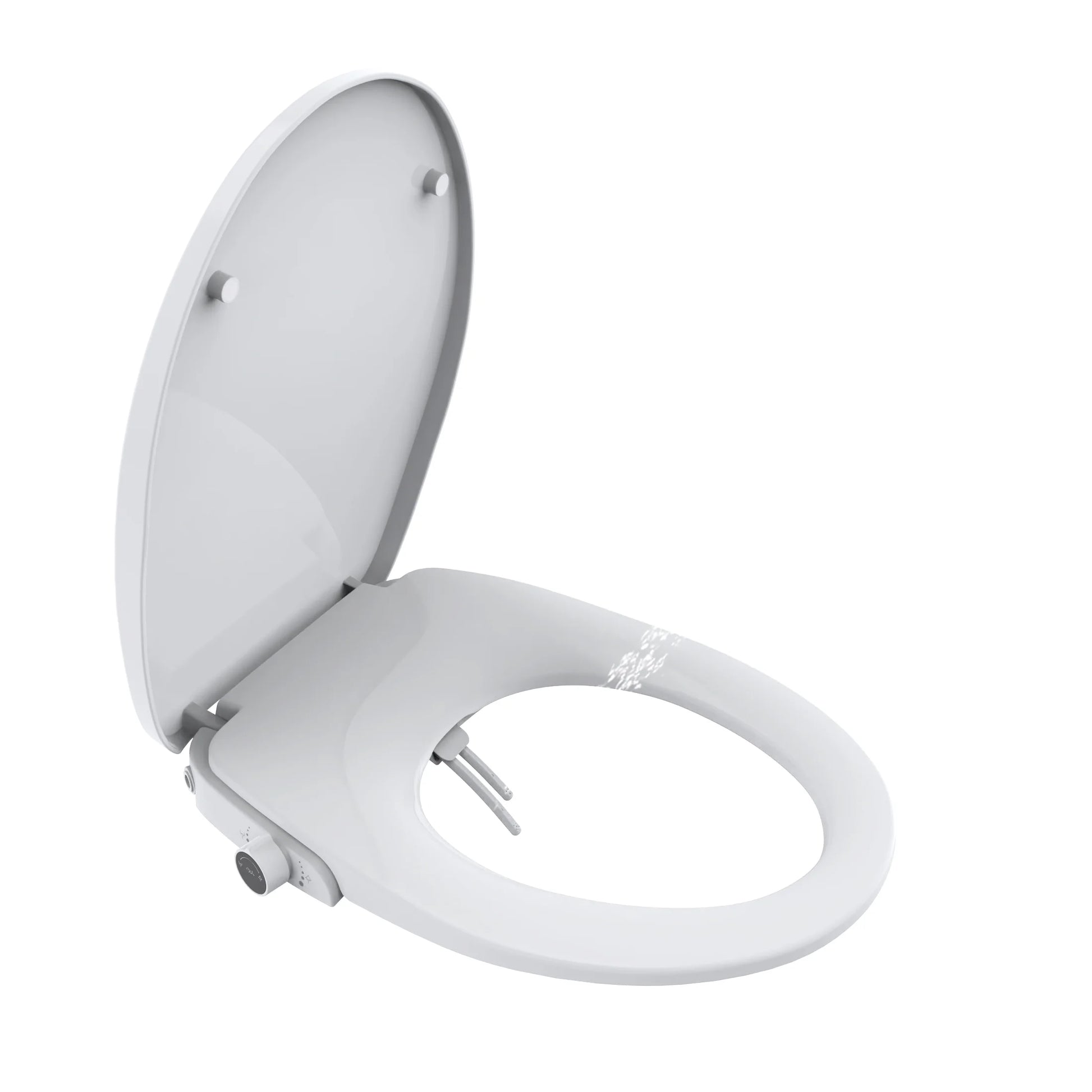 Mainstays Elongated Non-Electric Bidet Toilet Seat with Dual Self-Cleaning Nozzles, Daisy White
