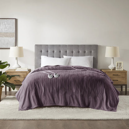 Serta Gray Polyester Electric Blanket, Queen