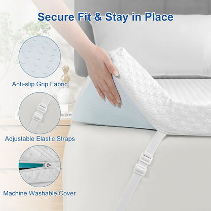 INGALIK 3 inch Gel Infused Memory Foam Mattress Topper, Queen, Cooling Bed Topper for Pressure Relief, CertiPUR-US Certified, White Removable Cover