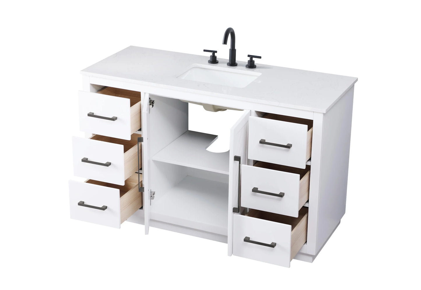 Elegant Kitchen and Bath 54 inch Single Bathroom Vanity in Hazel Oak