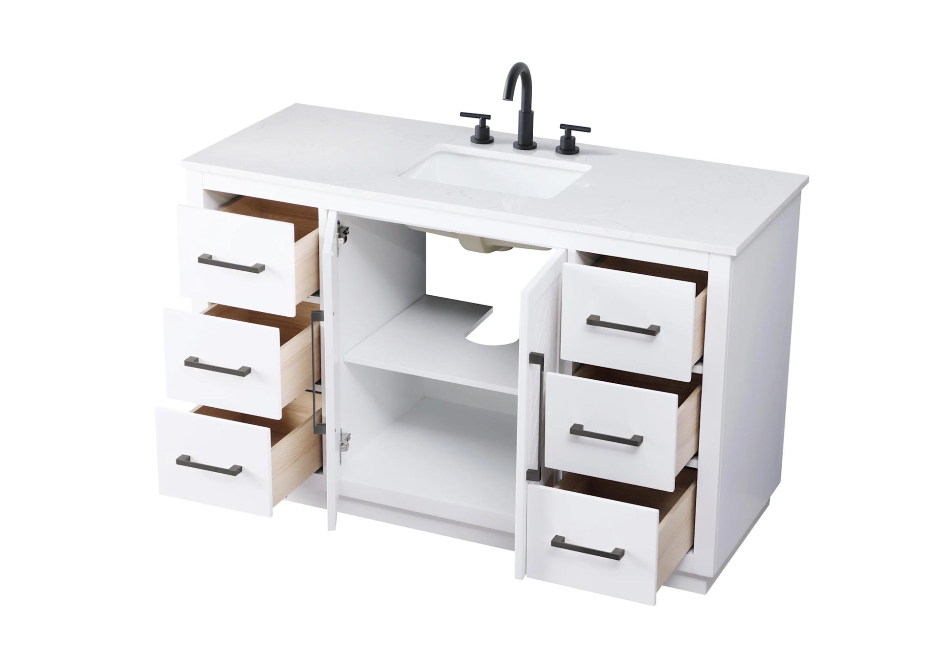 Elegant Kitchen and Bath 54 inch Single Bathroom Vanity in Hazel Oak