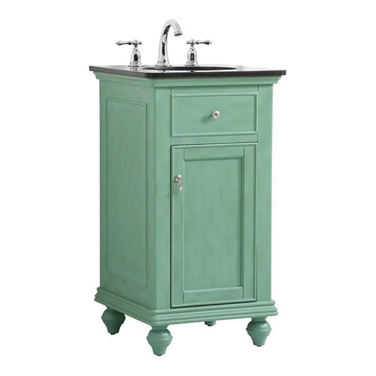 19 inch single bathroom vanity in vintage mint