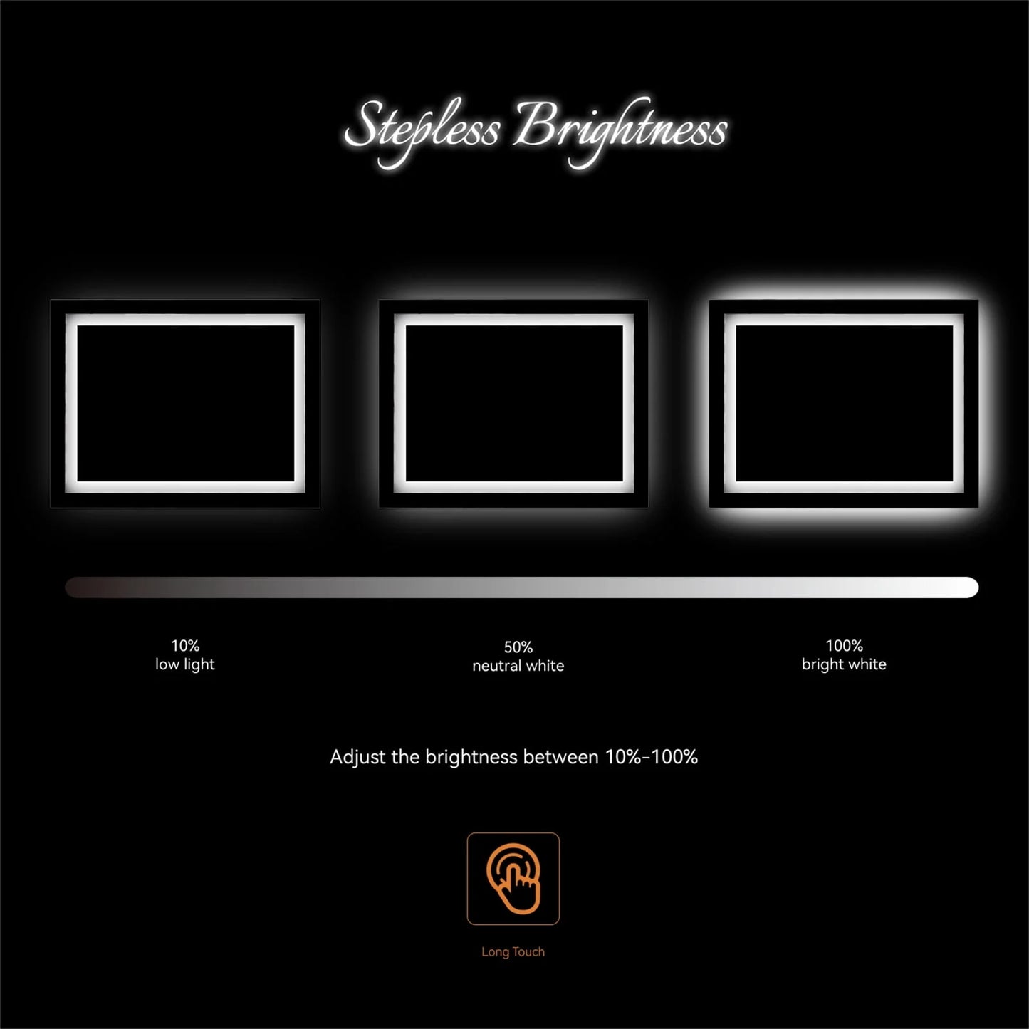 Ktaxon 28x20 inch LED Lighted Bathroom Mirror Silvered Wall Mounted Mirror with Touch Button,Anti Fog and IP67 Waterproof Square Mirror