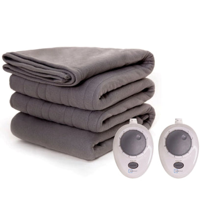 Mainstays Fleece Electric Heated Blanket, Gray, Queen