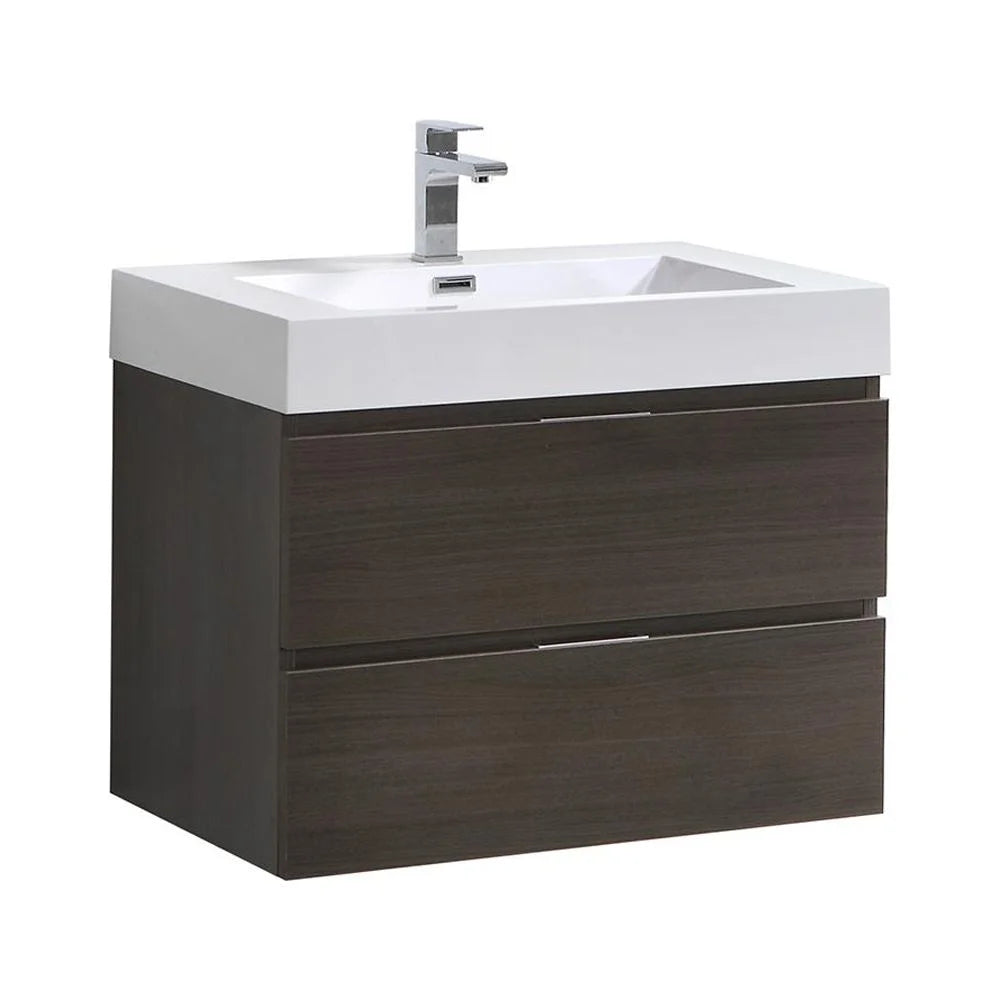Fresca Valencia 30" Gray Oak Wall Hung Modern Bathroom Cabinet