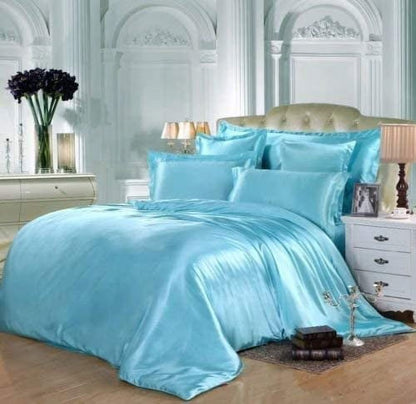 Roch Linen Silk Satin Comforter Full/Queen | Box Stitched | 300 GSM | Down Alternative Comforter | Luxurious Hotel Quality Quilt | Machine Washable | Ultra Soft Fluffy Bedding (Black)