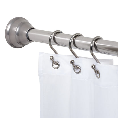 (4 pack) Better Homes & Gardens Wave Finial No Rust 43° F to 72° F Adjustable Tension Shower Curtain Rod, Nickel