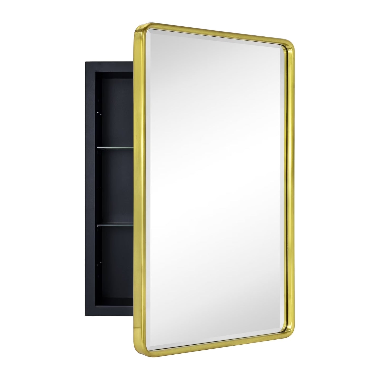 TEHOME Eldee Rectangle Metal Framed Bathroom Medicine Cabinet 16x24 - Black