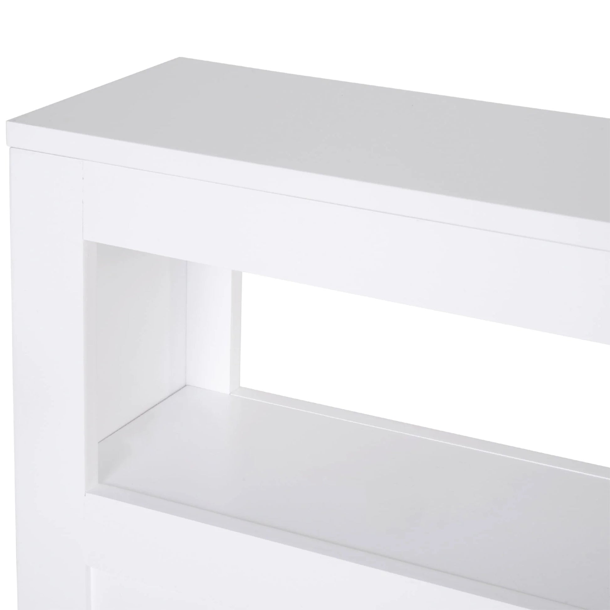 Homcom Wood Rolling Bathroom Side Storage Cabinet, White
