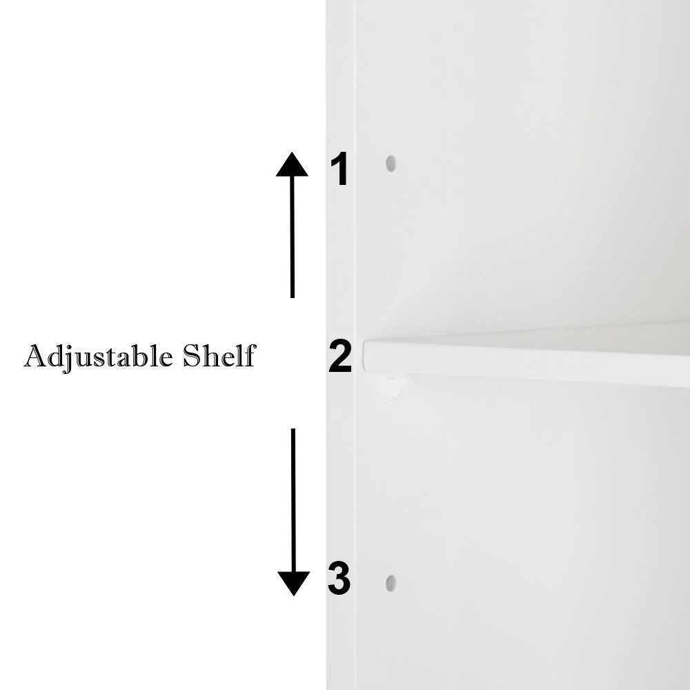 Zimtown 67'' over the Toilet Bathroom Storage Cabinet with 2 Doors and Adjustable Shelf, White