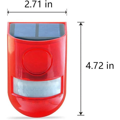 LINKPAL Solar Motion Sensor Detector Siren Sound Alarm LED Warning Strobe Flashing Red Light Security Outdoor Device for Home Warehouse Farm