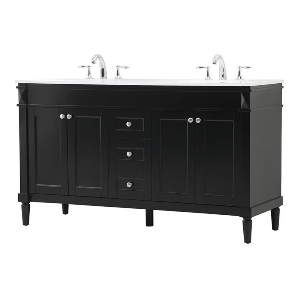 Elegant Kitchen and Bath 60 Inch Double Bathroom Vanity In Green