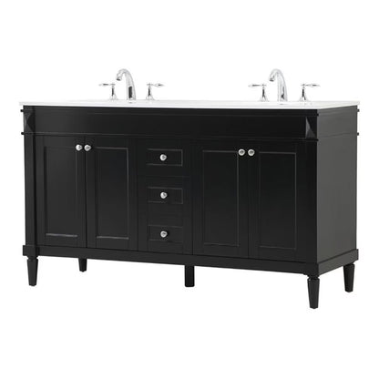 Elegant Kitchen and Bath 60 Inch Double Bathroom Vanity In Green