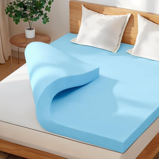CHUN YI 3 Inch Memory Foam Mattress Topper Queen, Gel Infused Bed Topper for Pressure Relief, Memory Foam Mattress Pad for Queen Size Bed, CertiPUR-US Certified