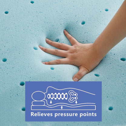 3 Inch Gel Memory Foam Mattress Topper for Pressure Relief,Cooling Gel Infused Foam Mattress Topper, Premium Soft Cooling Sleep,CertiPUR-US and Oeko-TEX Certified - Twin