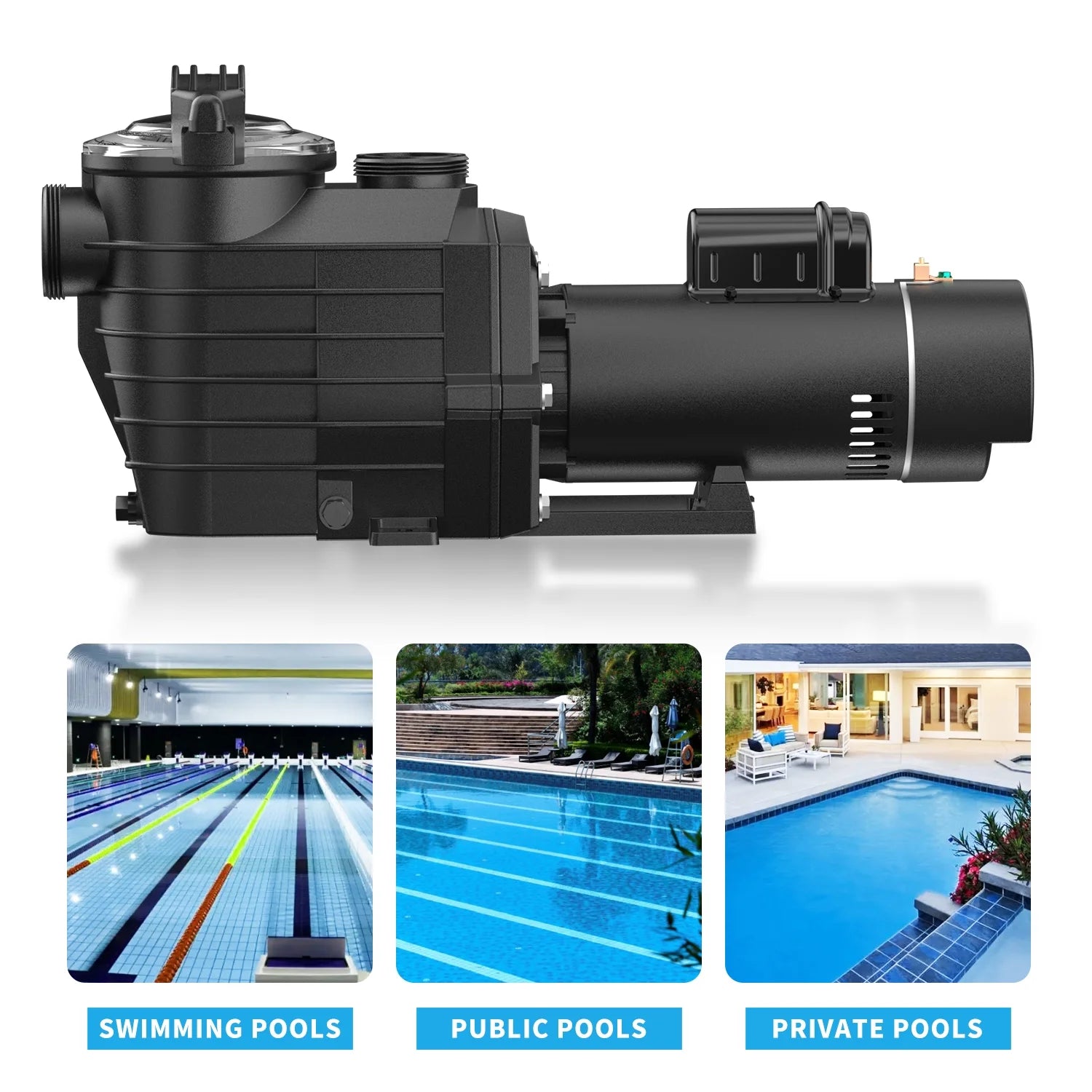 2.5HP 6000GPH In/Above Ground Swimming Pool Pumps,1900W 115v/230v Dual Voltage Self-Priming Pump for Spa Bathtub Irrigation,High Flow and Energy Saving
