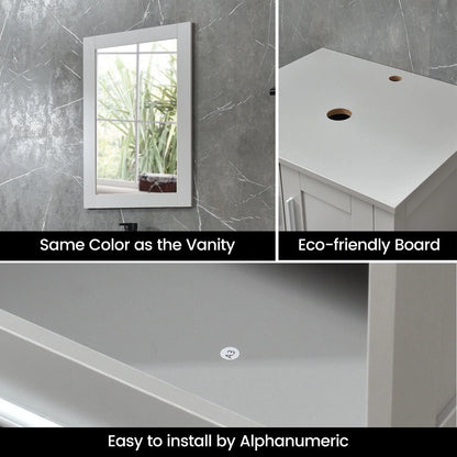 FULLWATT 24 in Bathroom Cabinet Storage Pop up Drain New (Sink Not Included)