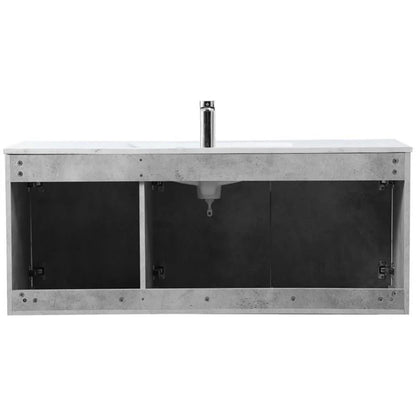 Elegant Kitchen and Bath 48 Inch Single Bathroom Floating Vanity In Concrete Grey