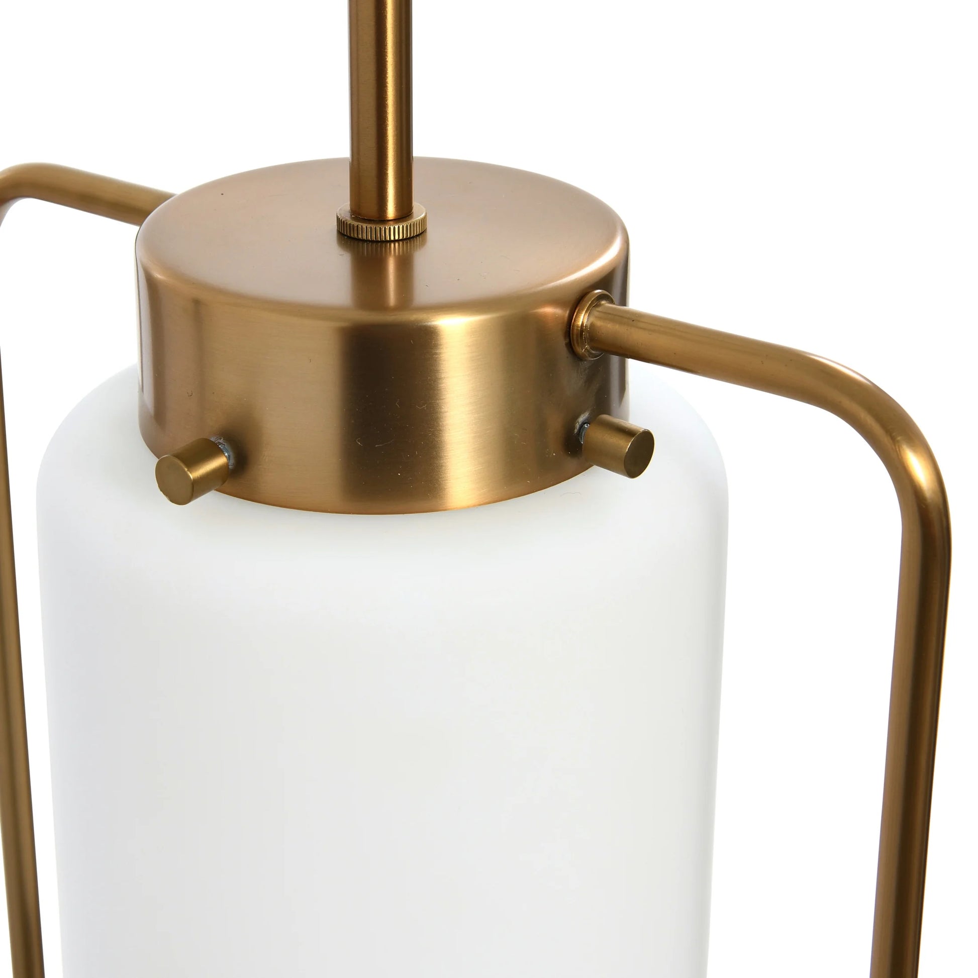 Creative Co-Op Robert Stevenson Lighting Ezra - Metal and Frosted Glass Convertible Flush Mount/Pendant Ceiling Light, Brushed Brass