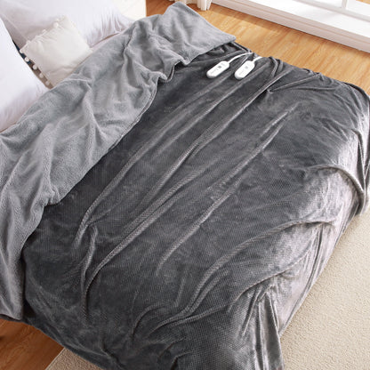 GAOMON Electric Heated Blanket King Size with Dual Control - Sherpa Throw Blanket with 4 Fast Heating Levels & 10 Hours Auto Off, Machine Washable, ETL Certified, Gray