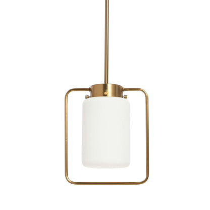 Creative Co-Op Robert Stevenson Lighting Ezra - Metal and Frosted Glass Convertible Flush Mount/Pendant Ceiling Light, Brushed Brass