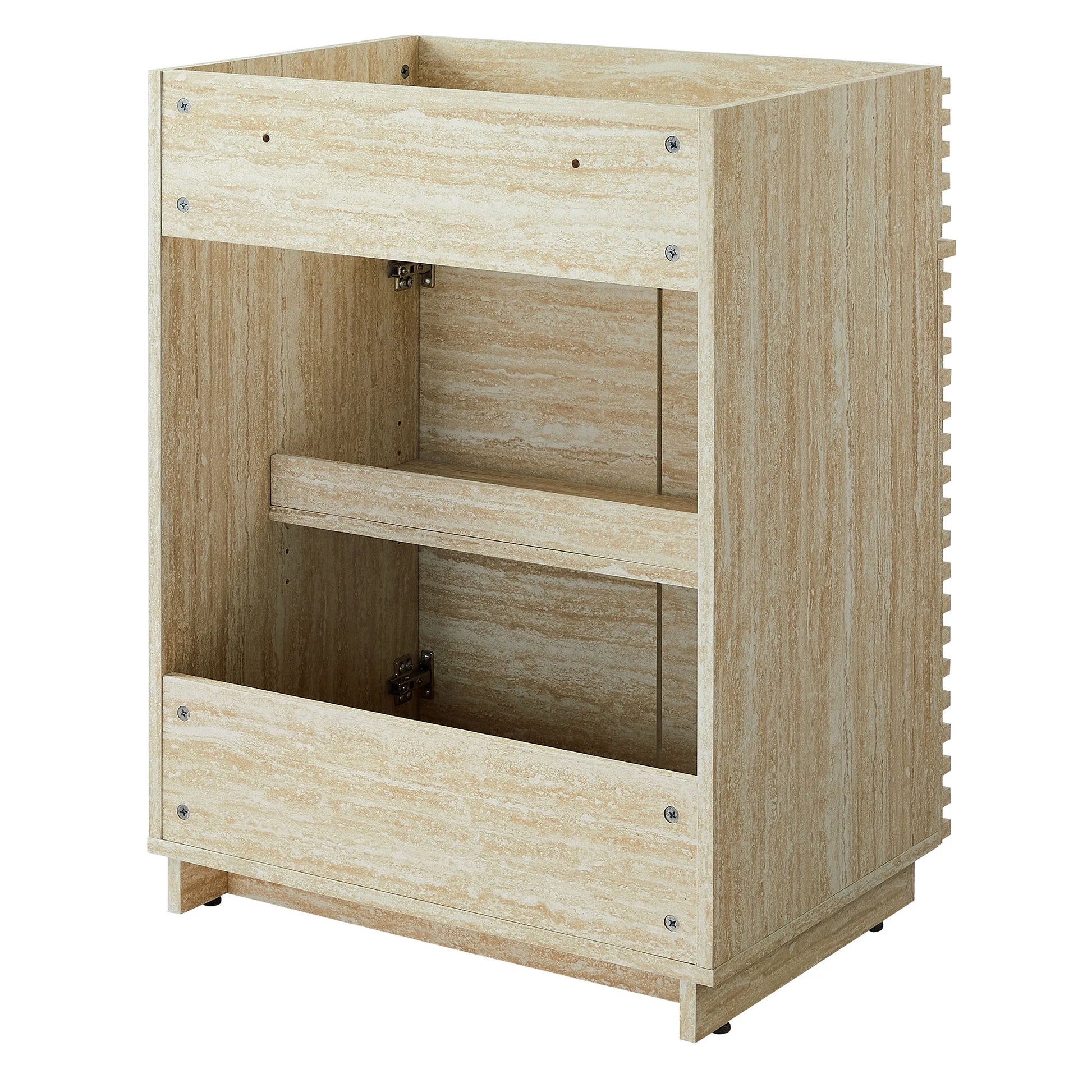 Modway Render 24" Faux Travertine Bathroom Vanity Cabinet (Sink Not Included) in Travertine