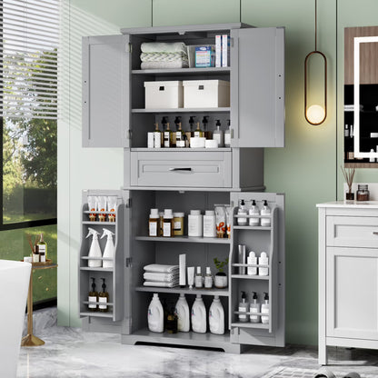 Euroco Bathroom Storage Cabinet with Multi-Functional Storage Space, Drawer with Slide Rails, Adjustable Shelf