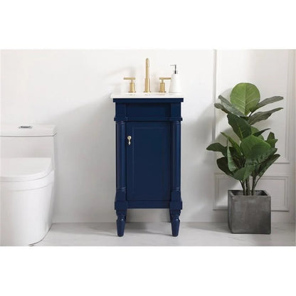 18.5 inch single bathroom vanity in blue