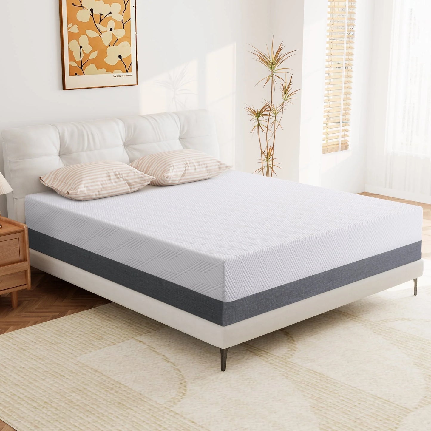 Queen Mattress, Madinog 10" Medium Memory Foam Mattress, Mattress in a box