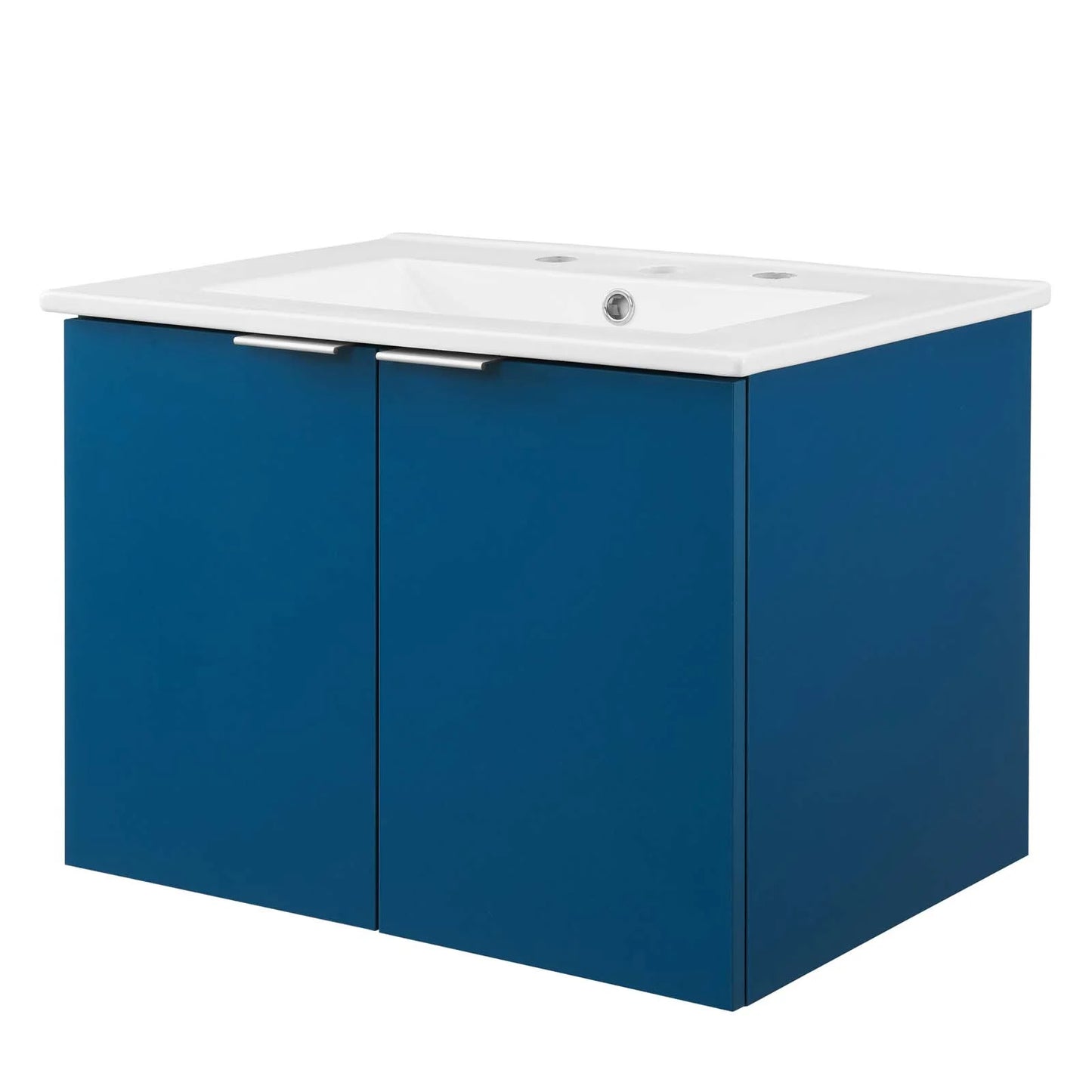 Sink Vanity Cabinet, Wall Mounted, Melamine, Green White, Modern Contemporary Urban Design, Hotel Bedroom Bathroom Master Suite Guest