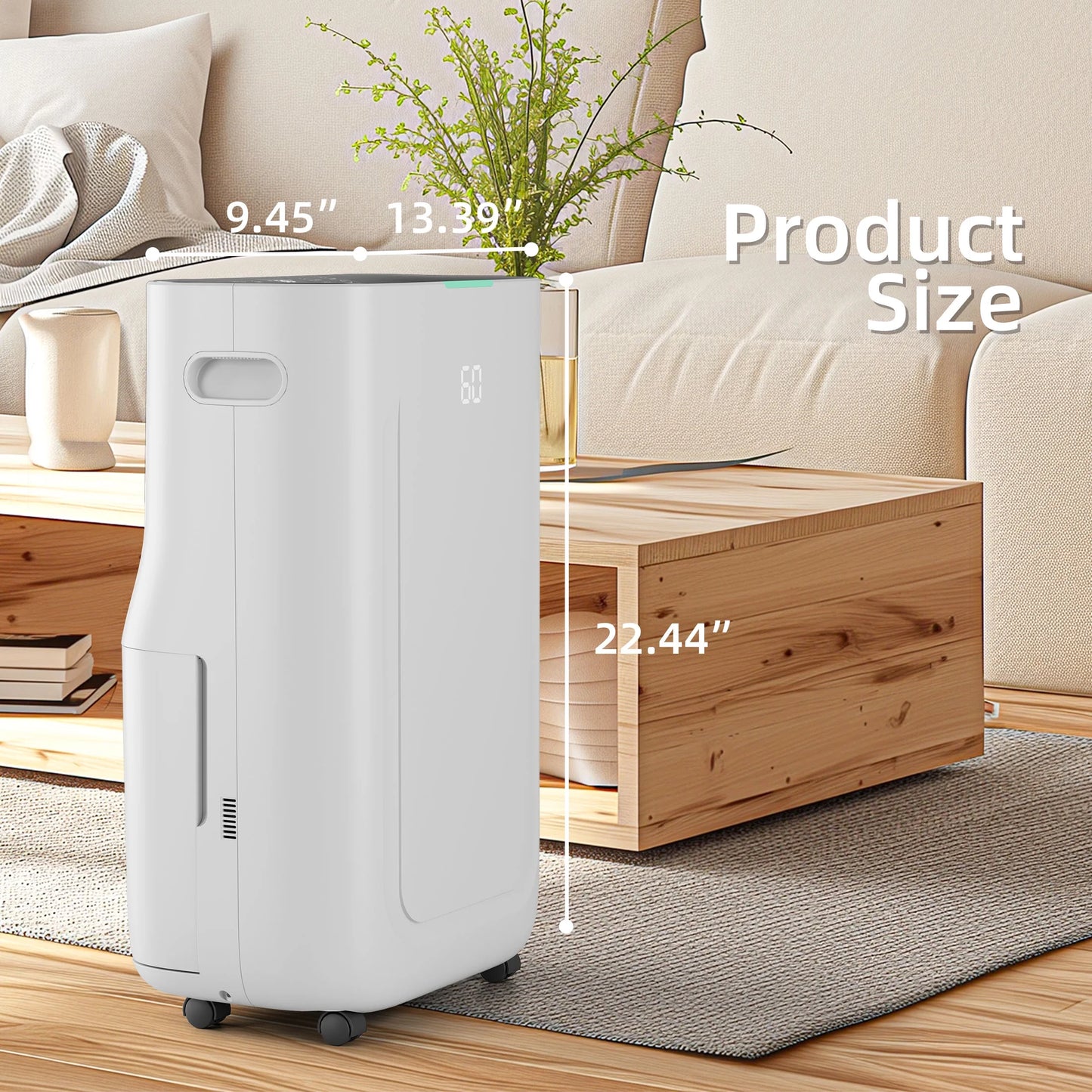 Rocyis 22 Pint/day (DOE) 5500 sq. ft. Dehumidifier for Home, 1.7 Gallon6.5L Water Tanks, Auto Drain or Manual Drainage, for Basements, Bedroom, Bathroom