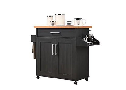 Modern Indoor Furniture Kitchen Island with Spice Rack plus Towel Holder