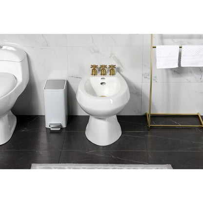 Kingston Brass KB6327DX Concord Three-Handle Bidet Faucet with Brass Pop-Up, Brushed Brass