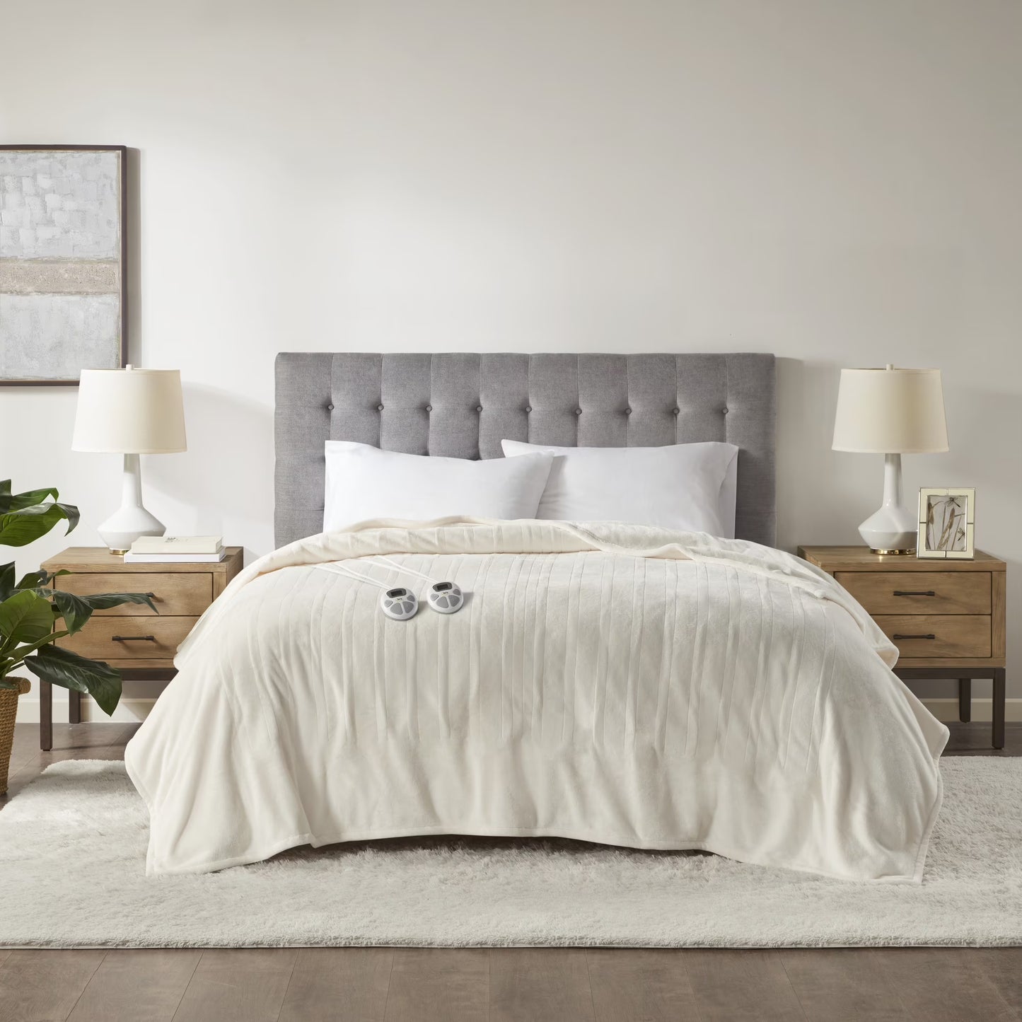 Serta Gray Polyester Electric Blanket, Queen