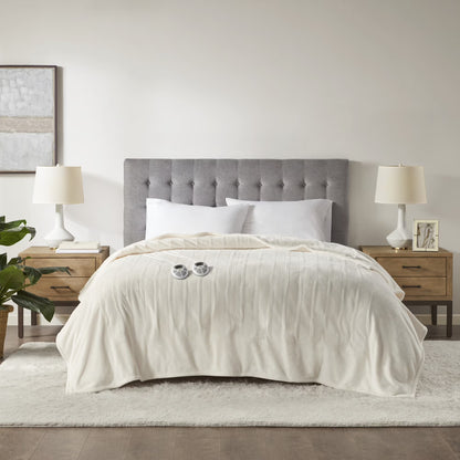 Serta Gray Polyester Electric Blanket, Queen