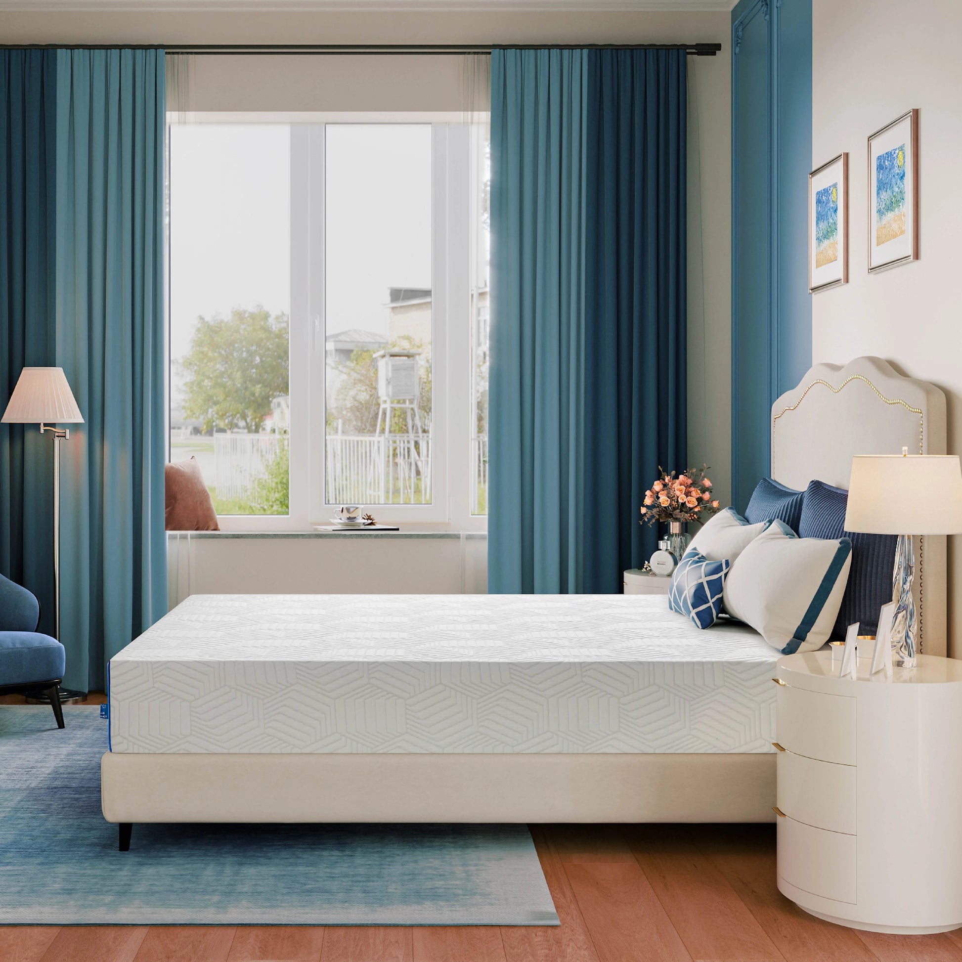 MLILY Ego Blue 8 inch Cooling Gel Memory Foam Mattress, Twin Mattress in a Box, Medium