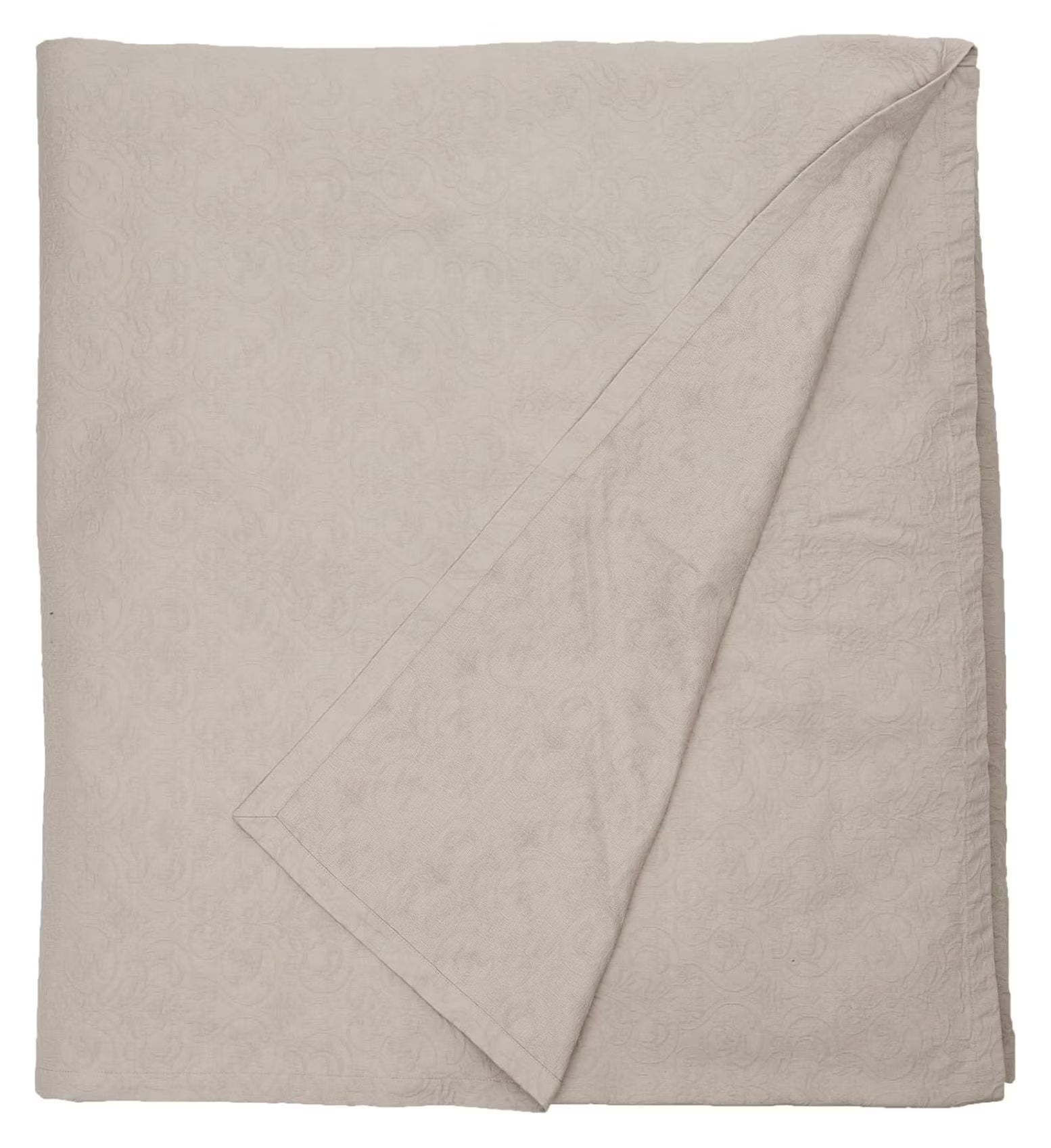 Matelasse Blanket Coverlet, Victorian Pattern, King, Light Grey