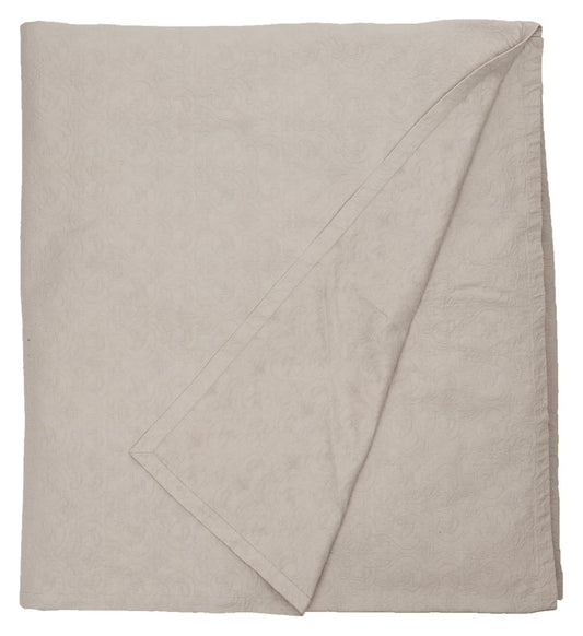 Matelasse Blanket Coverlet, Victorian Pattern, King, Light Grey