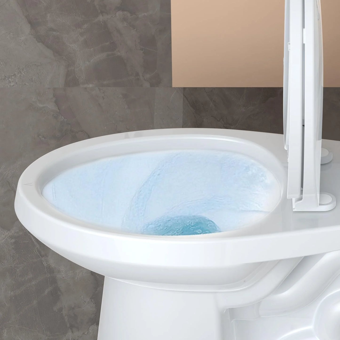 Huloretions Two-Piece Toilets for Bathrooms, Elongated Toilets with Soft Close Seat, Power Flush 1.28 GPF Toilet with Universal ADA Height