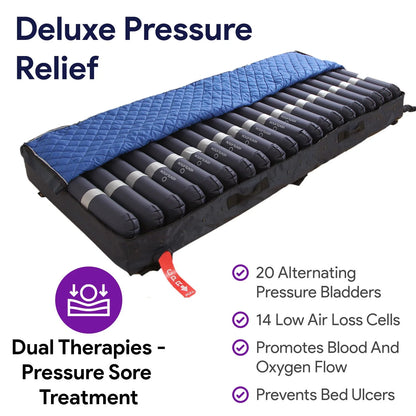 Proheal Bariatric Low Air Loss Alternating Pressure Air Mattress with Pump, Dual Compressor, & Raised Rails - Stages I-IV - 42" x 80" x 10/13"