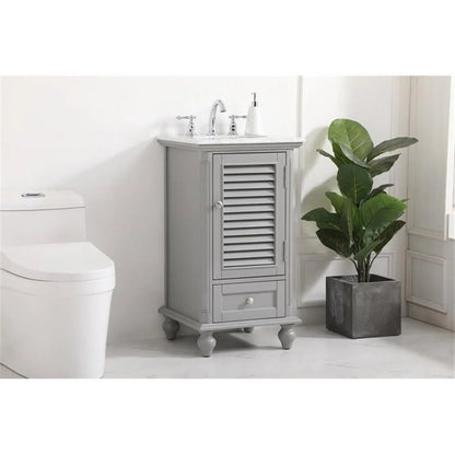 19 inch single bathroom vanity in grey