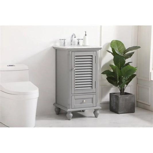 19 inch single bathroom vanity in grey