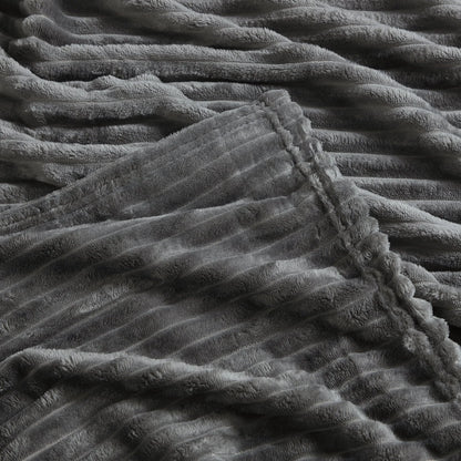 Nestl Cut Plush Fleece Bed Blanket - Super Soft Lightweight Fuzzy Luxury Throw Blanket for Sofa Couch Bed, Queen (90" x 90") Gray