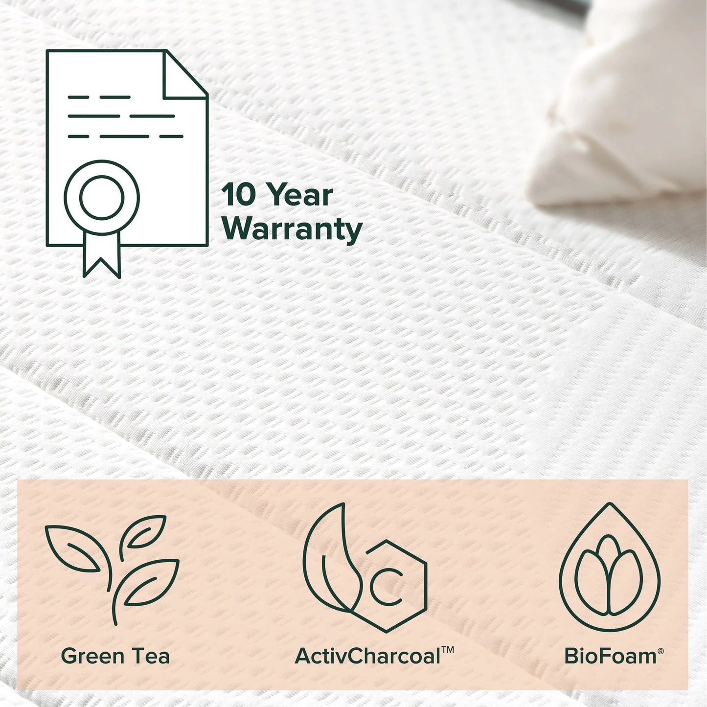 Zinus Green Tea Infused Euro Top 8" Innerspring Mattress, Queen