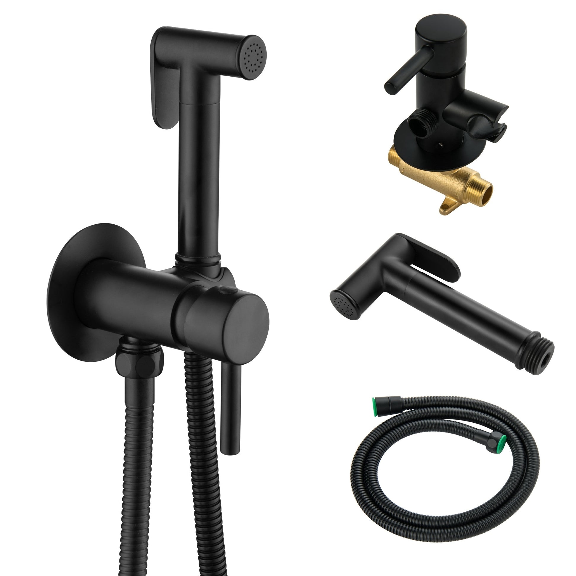 Wall Mounted Handheld Bidet Sprayer for Toilet Portable Pet Shower Matte black