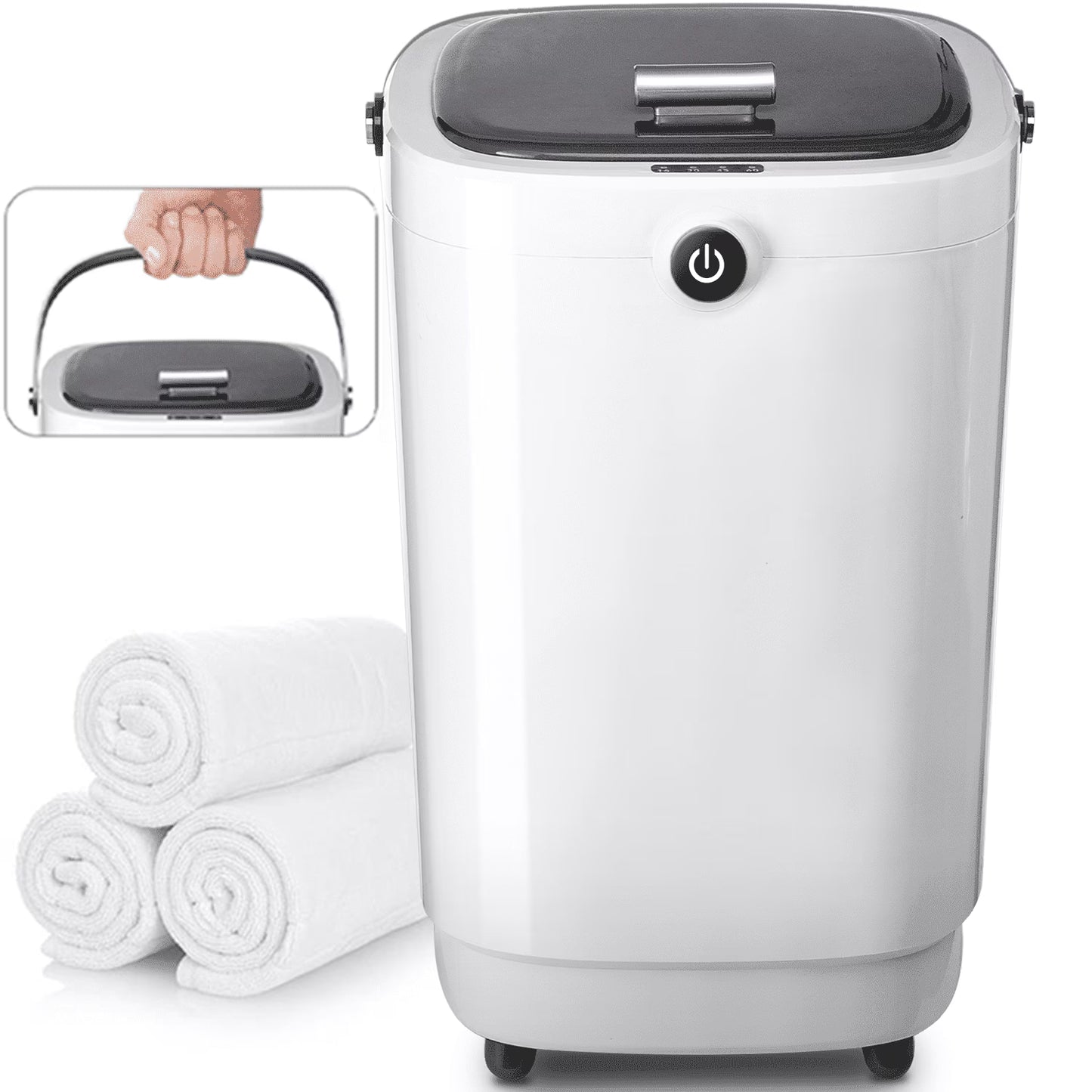 VAJIAZA Luxury Towel Warmer, 20L Electric Hot Towel Warmer Buckets, Towel Heater with 4 timers, Portable Spa Towel Warmers Fit for Towels, Blanket, PJ's, Yellow
