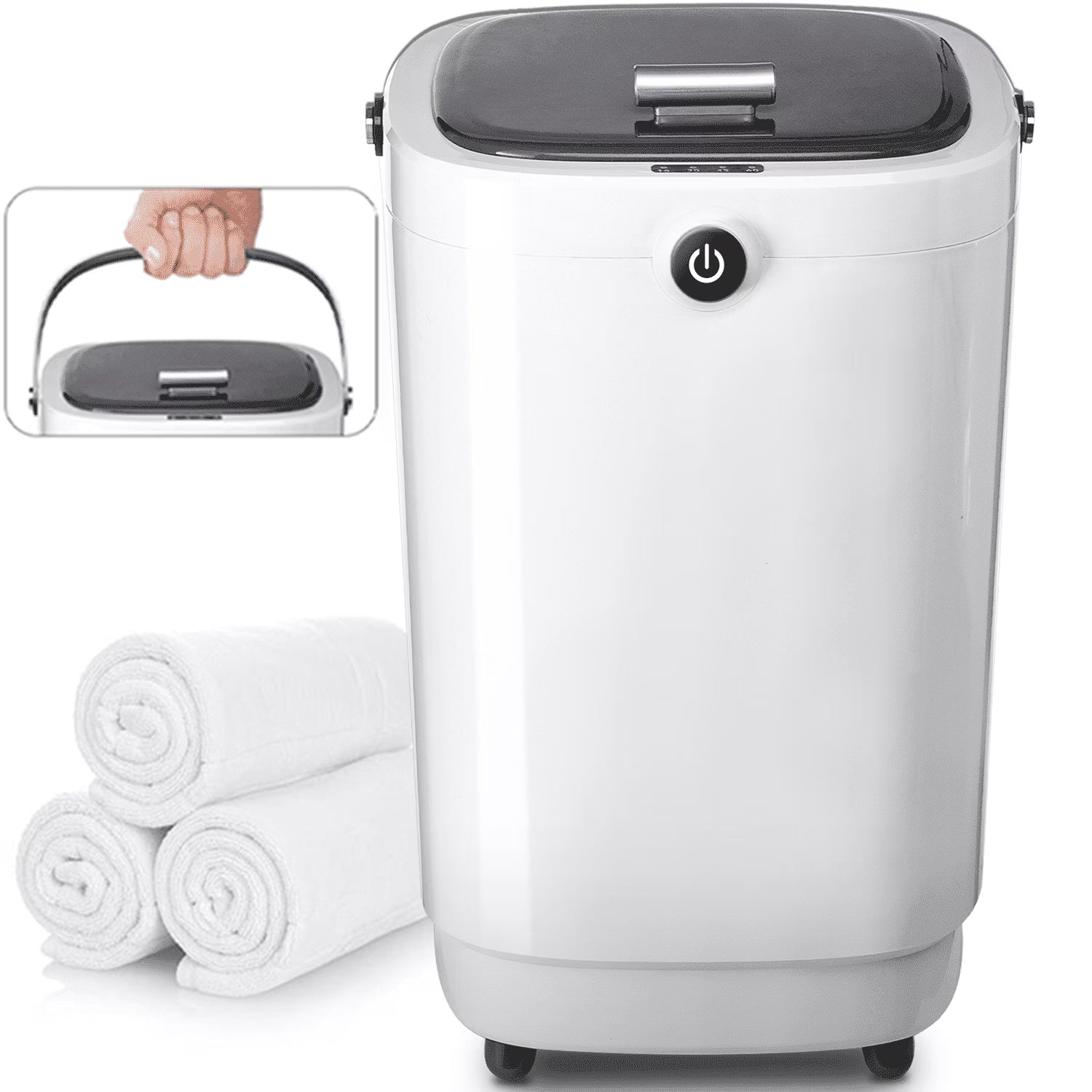VAJIAZA Luxury Towel Warmer, 20L Electric Hot Towel Warmer Buckets, Towel Heater with 4 timers, Portable Spa Towel Warmers Fit for Towels, Blanket, PJ's, Yellow