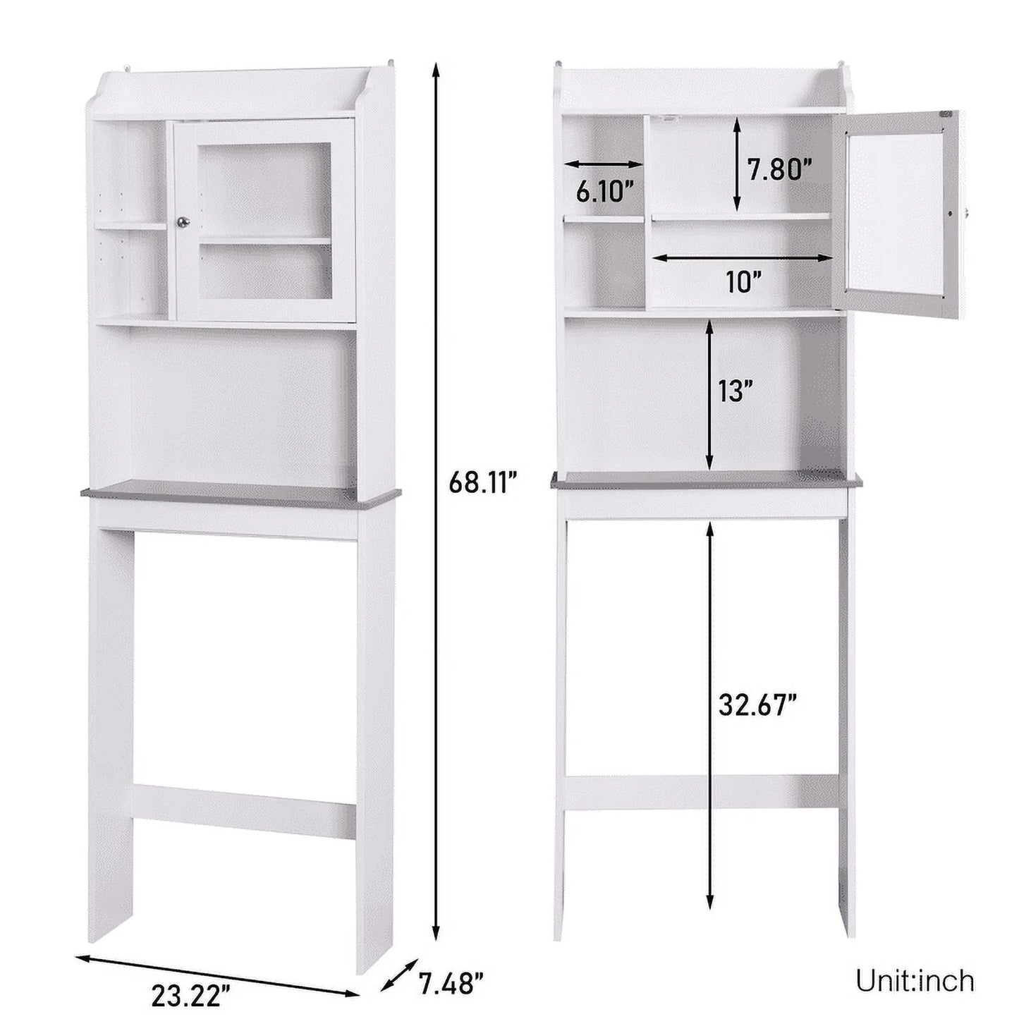 Dasyfly Freestanding Bathroom Over-The-Toilet Storage, Wood Bathroom Space Saver - Espresso