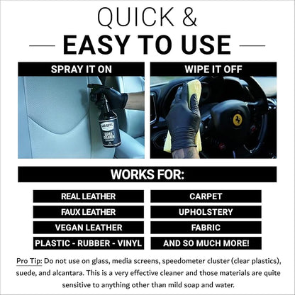 Super Cleaner | Effective Car Interior Cleaner | Leather Car Seat Cleaner | Stain Remover for Carpet, Upholstery, Fabric, and Much More! | 18 Oz Kit with Microfiber Towel
