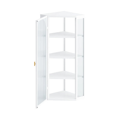 Wall Mounted Storage Cabinet In White, Minimalist Design For Home, Four Shelves, Bedroom To Kitchen Bathroom White Storage, Modern Minimalist, With